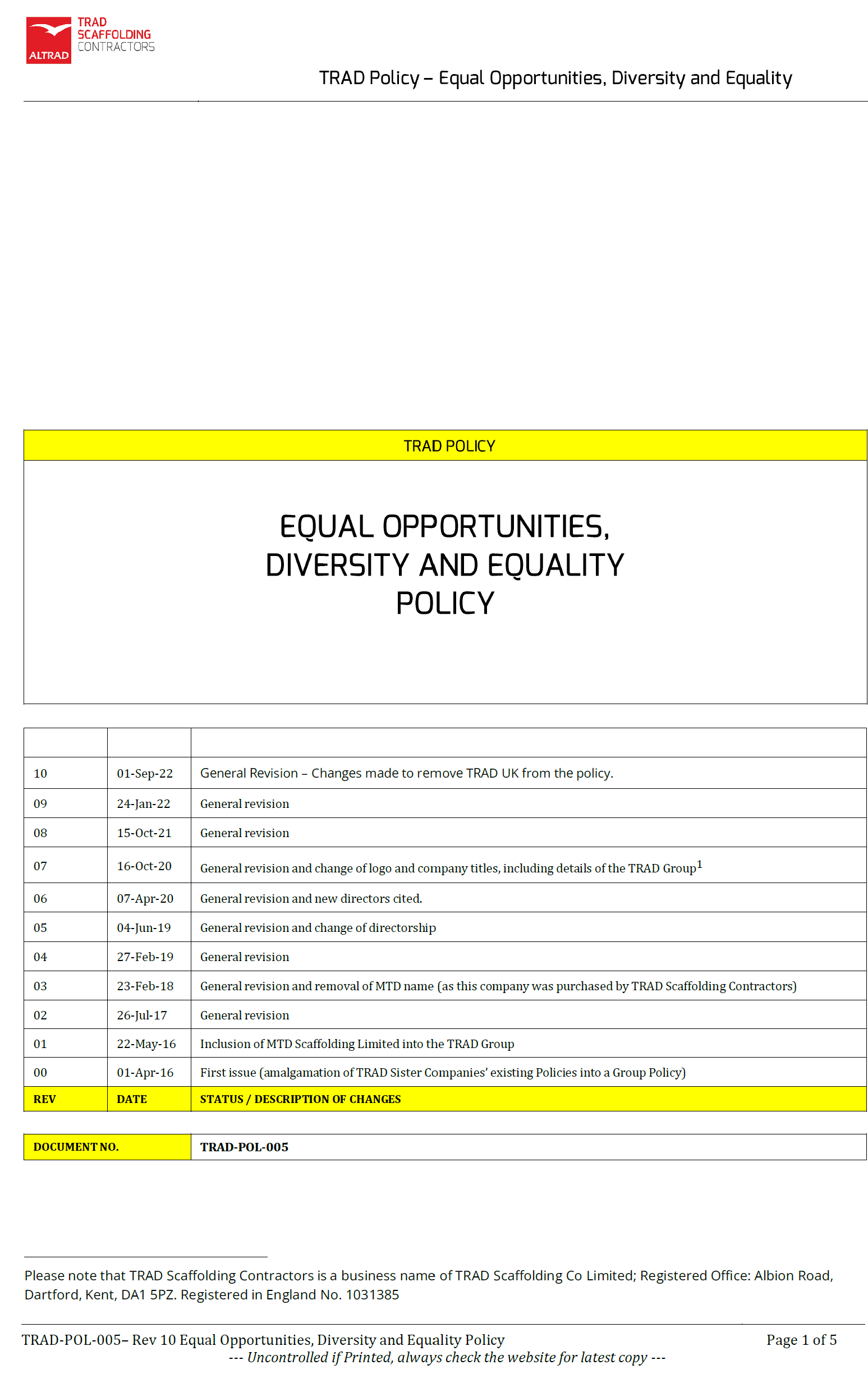 Equal Opportunities, Diversity and Equality Policy-13-2022